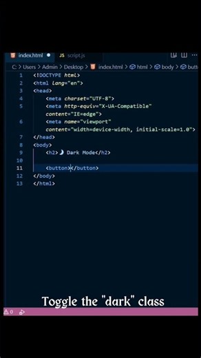 🌙 Build a Real Dark Mode Toggle | classList.toggle() Explained | JS Series #31 #coding#jsdev#devtips