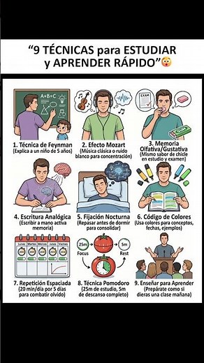 "9 TÉCNICAS para ESTUDIAR y APRENDER RÁPIDO" 😮