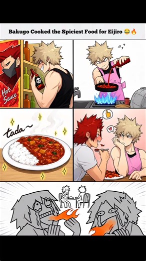 Bakugo Cooked the Spiciest Meal for Eijiro! 🔥😂 #anime #mha #shorts