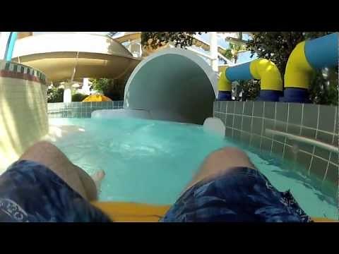 POV - The Blast slide at Wet 'n Wild water park in Orlando, Florida