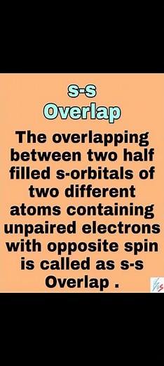 s-s Overlap | Types of Overlapping of atomic orbitals | #shorts