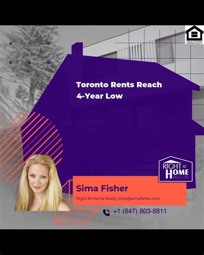 Toronto Rents Reach 4-Year Low | List Your Home With Sima or Invest in Pre Construction. Call Sima Fisher today. #realestateToronto #gta #realestategta #torontohomestaging #torontorealtor #torontorealtors #mississauga #torontostagers #torontorealestate #torontobestrealtor