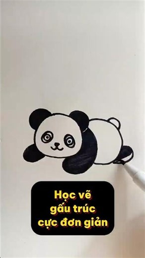 Học vẽ gấu trúc cực đơn giản