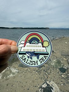 Salish Sea, Ferry, Rainbow, Orca Sticker! - Etsy