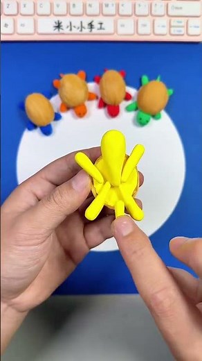Use walnut shells and clay to make cute little turtles