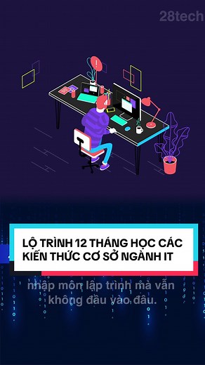 Lộ trình 12 tháng học kiến thức cơ sở ngành IT cho newbie. #28tech #hoclaptrinh #sinhvienIT
