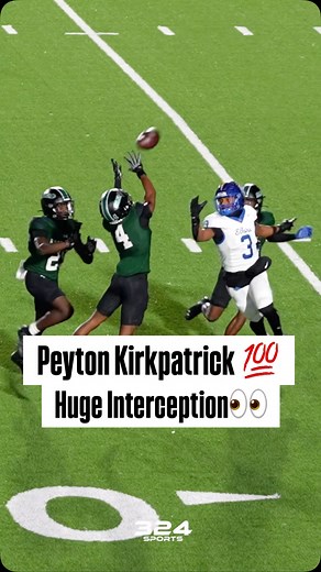 Peyton Kirkpatrick getting up for the Interception 🔥👀💯#324sports #highlights #txhsfb #interceptions | 324Sports