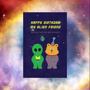 Birthday Card: Perfect for Alien-loving Friends - Etsy