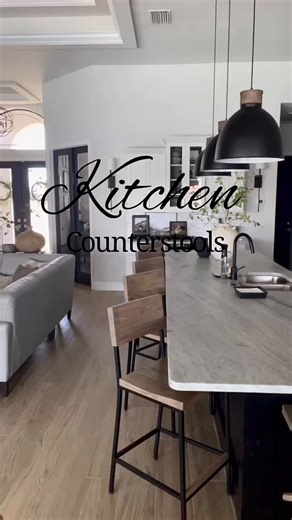 How great are these Grey Finish Wood and Metal Counter Stools in the kitchen of @interiorsbydebbi? 😍 Sleek lines. Straight silhouette. Upcycled materials. Rustic charm. All in today’s event Mid-Century Reclaimed. Visit www.antiquefarmhouse.com to shop! . . . #antiquefarmhouse #farmhouseliving #modernfarmhouse #sleekfarmhouse #silhouettes #upcycle #rusticcharm #midcentury #reclaimed | AntiqueFarmHouse