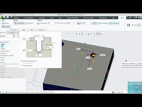 Creo Hole (Tap, Clearnce, Drilled, Counterbore, CounterSink)