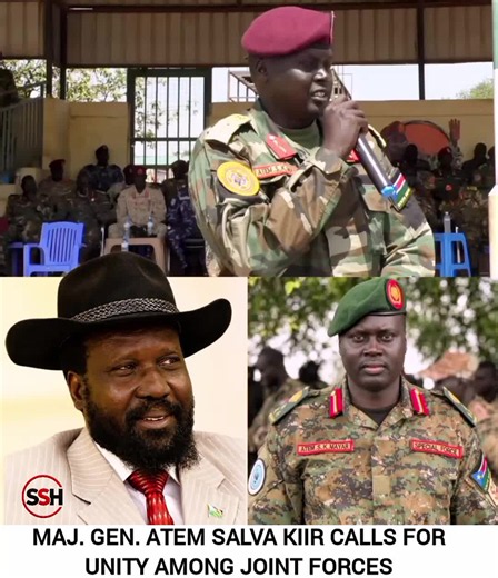 WATCH: MAJ. GEN. ATEM SALVA KIIR CALLS FOR UNITY AMONG JOINT FORCES Maj. Gen. Atem Salva Kiir, Commander of the Tiger Division, has called on South Sudan’s joint forces to embrace unity, discipline and cooperation in strengthening peace and stability across the country. Speaking at the Tiger Division headquarters, Gen. Atem urged officers and soldiers to put aside their differences and work together to protect communities and safeguard South Sudan’s future. He stressed that collective responsibi