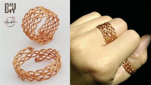 Braided wire ring - Big ring adjusted size for both men and women 355