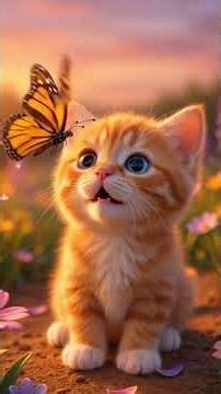 Kitten Tries to Catch a Butterfly… Then THIS Happens 🐱🦋 (Cute Animation)