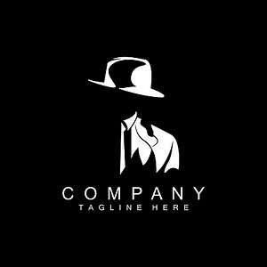 Detective Man Logo Design, Mafia Detective Fashion Tuxedo And Hat...
