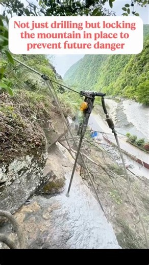 Drilling 18 holes on a cliff edge reveals the real danger of construction #labor
