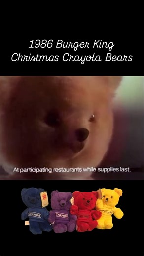 Retro Retake | In 1986 Burger King offered Christmas Crayola Bears - they weren’t remotely “Christmasy” but the colors were vibrant. #rememberthis... | Instagram