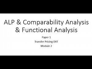 Transfer Price - Comparability Analysis