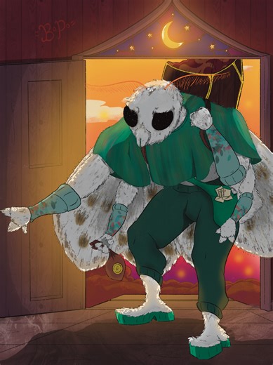 Moth OC Speedpaint, featuring a fairytale. My artsona painting in their fantastical moss grove that smells like lavendar. I choose a winner every month to get a free, fantasy art commission. #artraffle #fantasyart #speedpaint #ocart #freeart