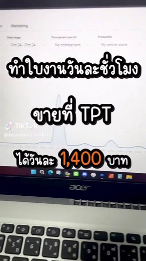 ทำใบงานวันละ 1 ชั่วโมง ขายที่ TPT ได้ 1,400 บาท!