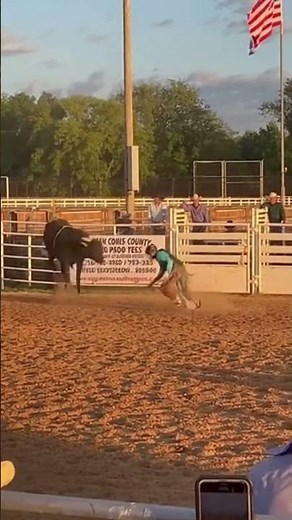 THAT BULL SENT HIM FLYING AND HE HAD TO GET OUT FAST.