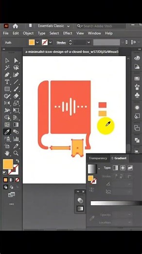 Gradient to Solid Color in Adobe Illustrator ⚡ Quick Logo Design #tricks #shorts #art