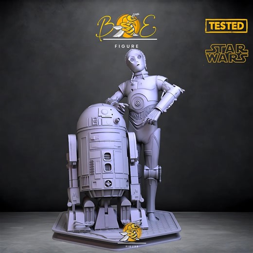 R2D2 & CP30 Star Wars STL File – 3D Printing Diorama (digital Download) - Etsy