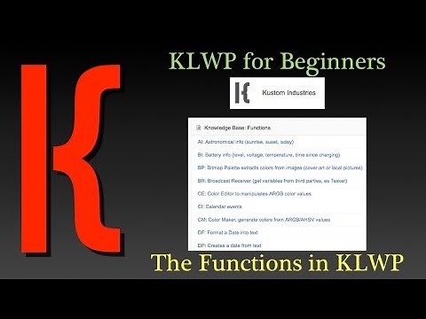 KLWP For Beginners - The Functions of KLWP