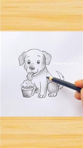 Cute Puppy Drawing 🐶✨ Easy Sketch Tutorial #Shorts #USATrend