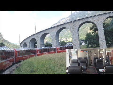 Bernina Express Chur-Tirano der Rhätischen Bahn: Mitfahrt im 1.Klasse Panoramawagen