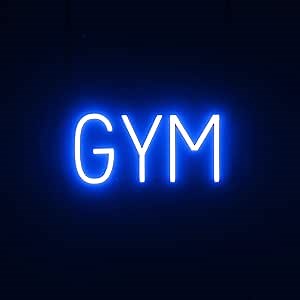 SpellBrite GYM Sign | Neon Gym Sign Look, Blue LED Light Source | 14.8" x 6.3"