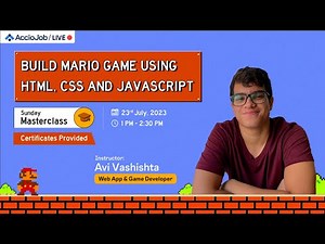 Build a Mario Game in Just 90 Minutes Using HTML, CSS & JavaScript | Project Building Workshop