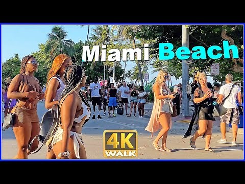 【4K】WALK OCEAN DRIVE South Beach Miami Florida 4k video HDR
