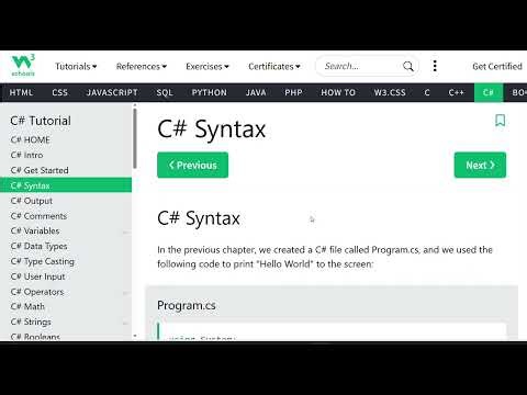 C# Get Started and Syntax