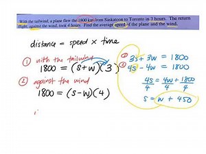 How to solve distance speed time linear system word problems gr 10 academic