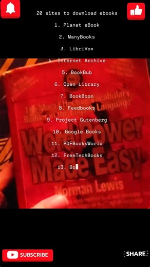 📚 20 Websites to Download FREE eBooks students, researchers & book lovers SAVE THIS! ✨ #bookslover