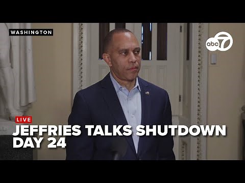 🔴 LIVE: Democratic Leader Jeffries holds press conference on government shutdown day 24