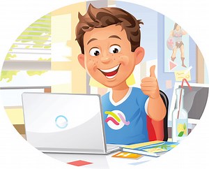 Junge mit Laptop