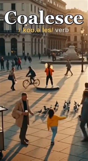 Coalesce meaning — Separate parts come together into one whole