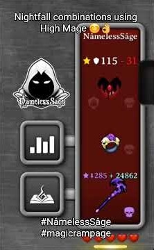 Magic Rampage 😊 Nightfall Staff combinations - High Mage 😊👌 #NâmelessSâge #magicrampage