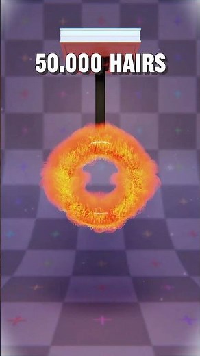 Hair Particles On Hanging Donut 🍩🍩 Satisfying 3D Simulation In Blender