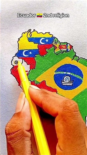 Draw Flag Map of Ecuador 🇪🇨 #ecuador