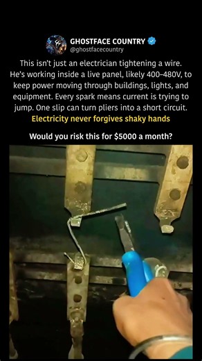 Electrician Works Inside a Live 480V Panel #shorts