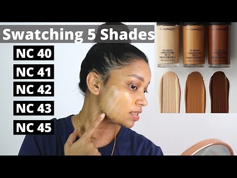 MAC Studio Fix Fluid Foundation Swatches + Demo | NC 40 - NC 41 - NC 42 - NC 43 - NC 45