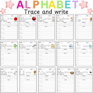 26 Alphabet Tracing Worksheets, Tracing Workbook for Kids, Letter Tracing Printable, Preschool Learning, Handwriting Letter Practice - Etsy