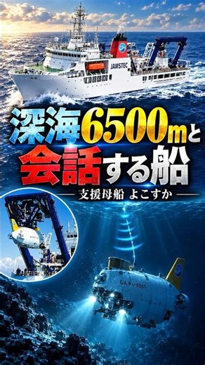 深海6500mの潜水艇と会話できる船「よこすか」 #shorts