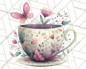 48 Png, Art Nouveau Teacup Clipart PNG, Elegant Teatime Clip Art, Vintage Teapot Digital Download, Whimsical China Illustrations - Etsy