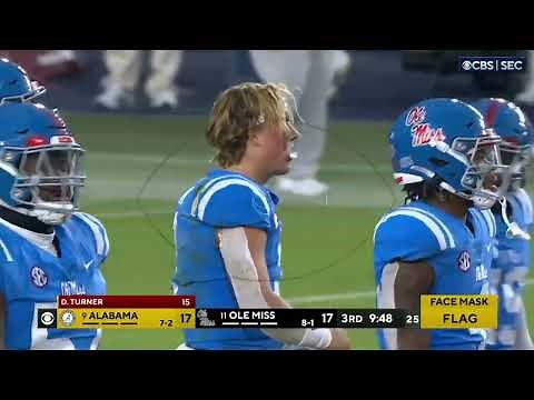 Ole Miss QB gets helmet ripped off on brutal face mask penalty