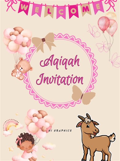 Elegant Aqiqah Invitation Design Ideas