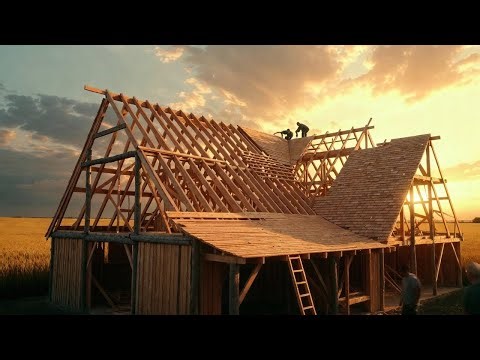 4K Cinematic Barn House Construction Timelapse #branhouse #construction #video