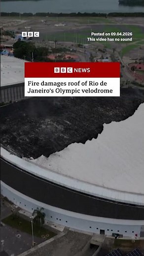 Fire damages roof of Rio's Olympic velodrome. #RiodeJaneiro #Brazil #Olympics #BBCNews